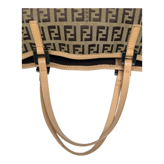 Fendi FF Zucchino vertical canvas tote in brown