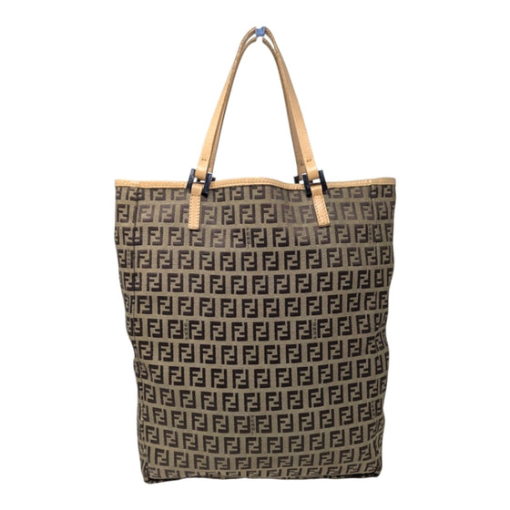 Fendi FF Zucchino vertical canvas tote in brown