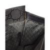 Gucci GG monogram shopper tote with bamboo handles in black