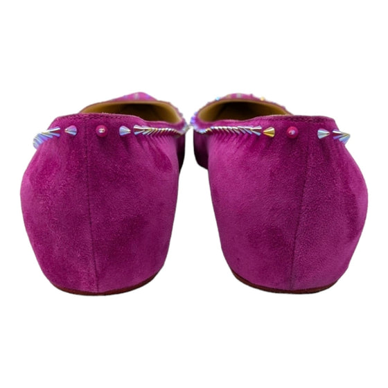 Christian Louboutin Anjalina spike flats in purple, size 40.5