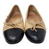 Chanel Ballet Flat in Beige and Black, size 37
