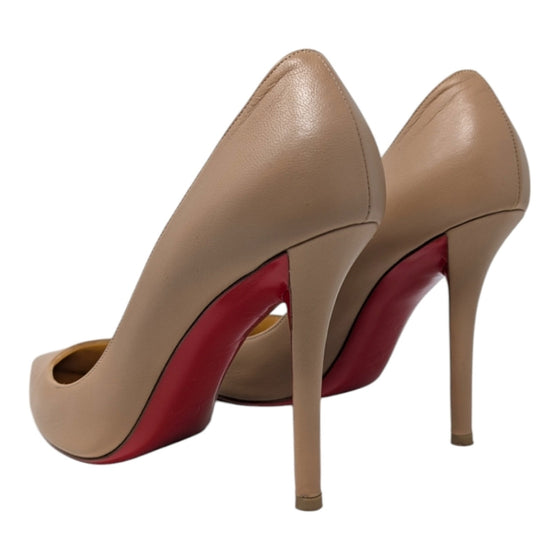 Christian Louboutin Apostrophy 100 pump in nude, size 39