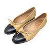 Chanel Ballet Flat in Beige and Black, size 37