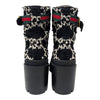 Gucci Tweed GG Monogram Combat Boots in Black, size 38.5