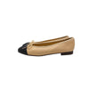 Chanel Ballet Flat in Beige and Black, size 37.5 | 7
