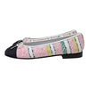 Chanel 2024 ballet flats in metallic pink tweed stripe, size 38