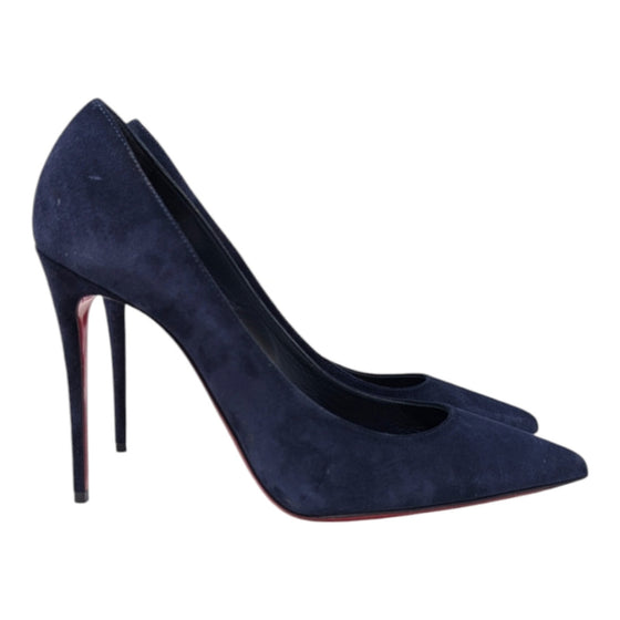 Christian Louboutin Kate 100 pump in navy suede, size 40