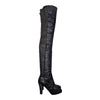 Chanel Thigh-high Platform Boots in Black, size 38.5