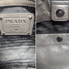 Prada pleated royal calf leather tote handbag neutral gray taupe large