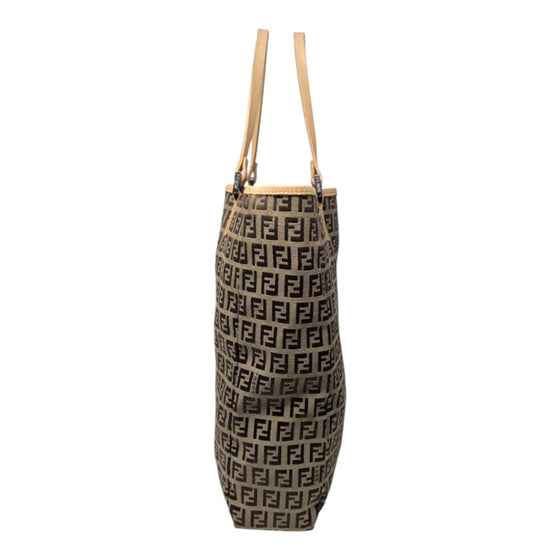 Fendi FF Zucchino vertical canvas tote in brown