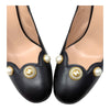 Gucci Willow GG logo pearl heels in black, size 36.5