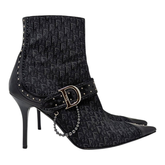 Vintage Dior D-Buckle ankle boot in black, size 38.5