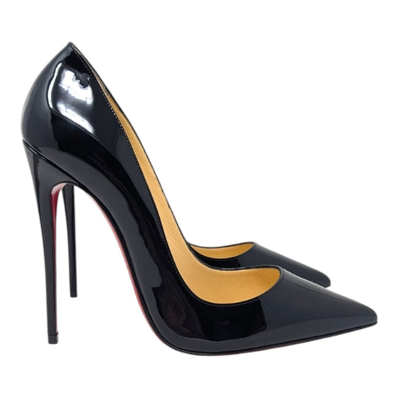 Christian Louboutin So Kate 120 in black patent, size 38.5