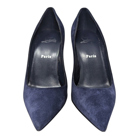 Christian Louboutin Kate 100 pump in navy suede, size 40