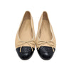 Chanel Ballet Flat in Beige and Black, size 37.5 | 7