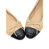 Chanel Ballet Flat in Beige and Black, size 37.5 | 7