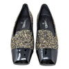 Chanel Glitter Loafer in Black and Gold, size 39