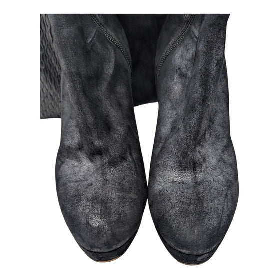 Chanel Thigh-high Platform Boots in Black, size 38.5