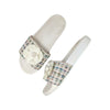 Chanel Camellia Tweed Slides in White, size 38
