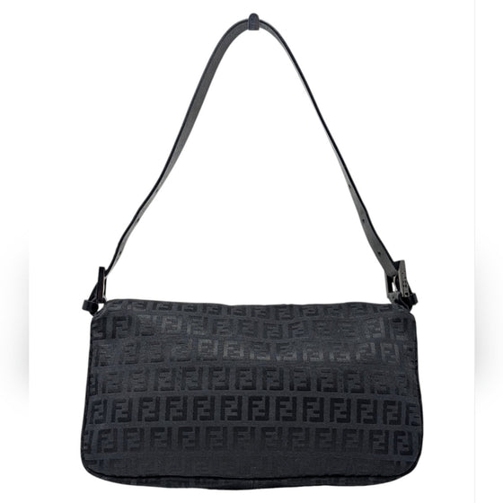 Vintage Fendi Double Flap Baguette in Black