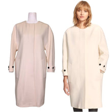  Burberry 100% Cashmere Oversized Coat in Cream, size 12