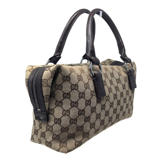 Gucci GG monogram boston bag in tan and brown