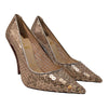 Christian Louboutin curved heel pump in bronze sequins, size 37