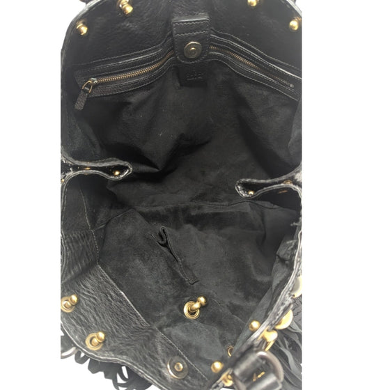 Gucci Babouska Hysteria Fall 2008 large python fringe tote in black