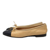Chanel Ballet Flat in Beige and Black, size 37