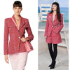 Chanel 2019 tweed blazer shorts suit in red tweed, size FR34