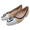 Gucci GG logo Malaga leather ballet flats in beige and white, size 37