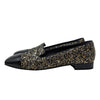 Chanel Glitter Loafer in Black and Gold, size 39