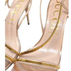 Gucci Sylvie Chain 95mm Heel in Rose Gold, size 42