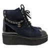 2022 CHANEL combat boots in navy black, size 37