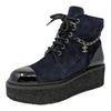 2022 CHANEL combat boots in navy black, size 37