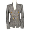 BALMAIN double breasted blazer in black and white, size 36